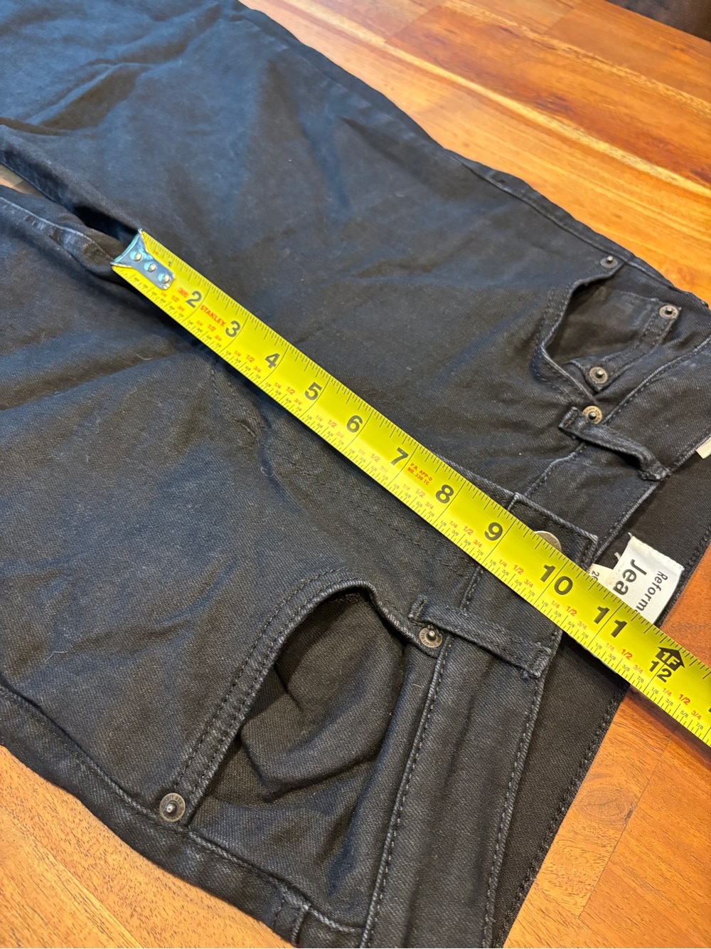 Reformation Emma High Rise Wide Leg Black Wash Jeans - Size 26 - Picture 5 of 8